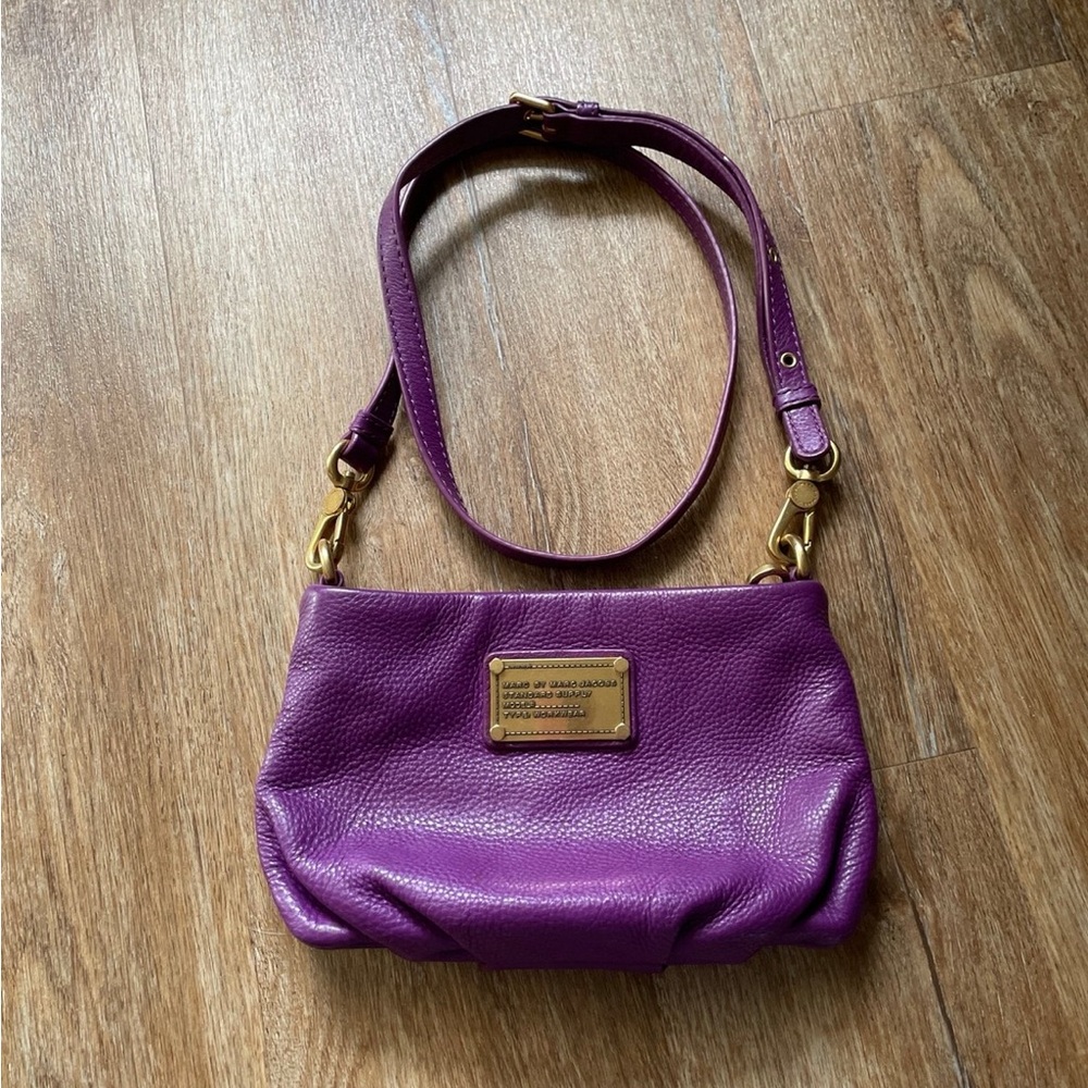Marc Jacobs purple leather small crossbody